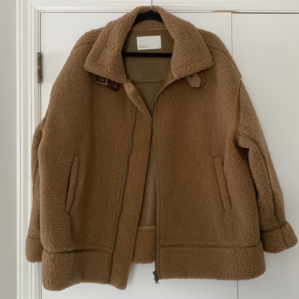 Oak + Fort oversized teddy aviator